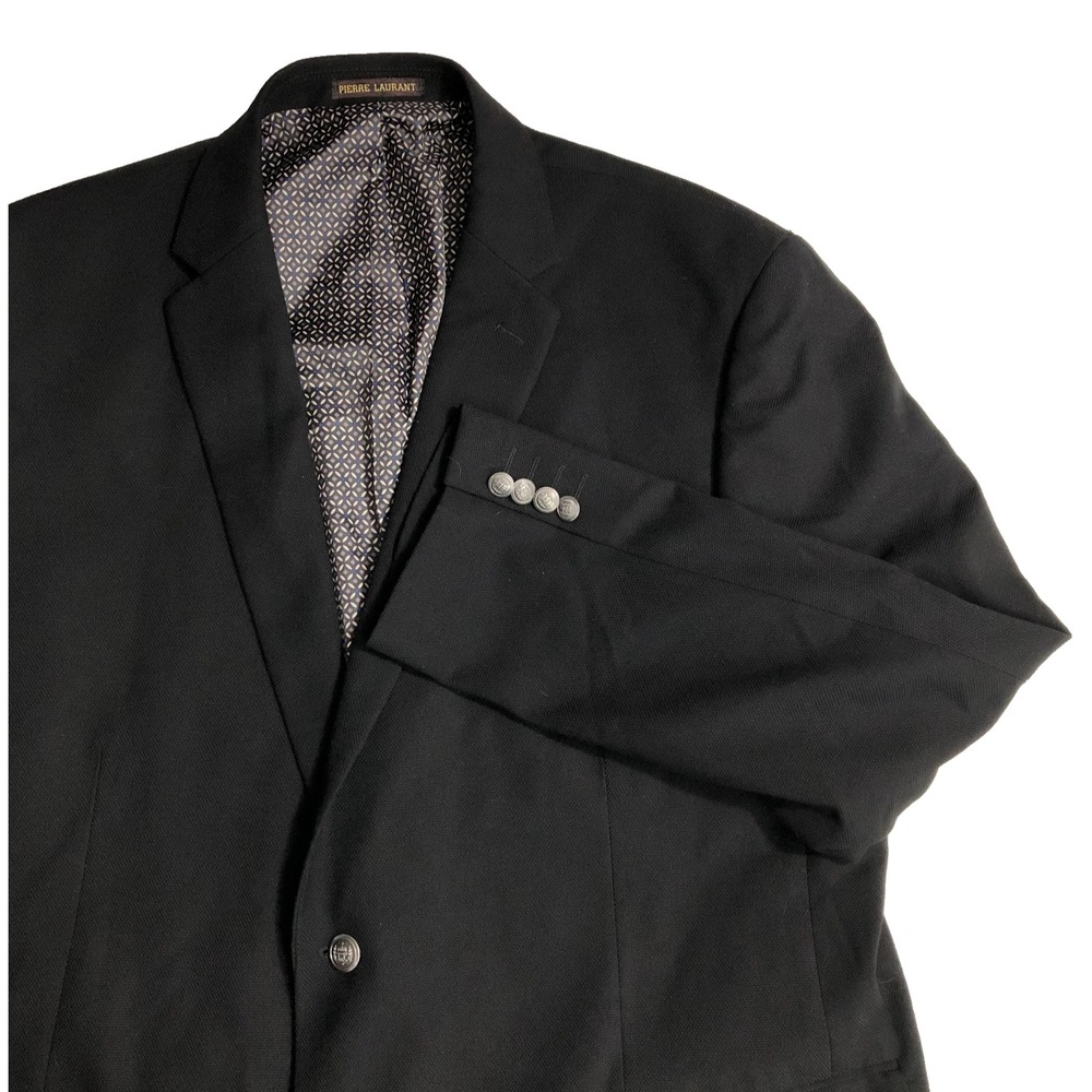 Pierre Laurant Blazer Men's Size 48R Black Jacket Sport Coat Superior‎ 150's